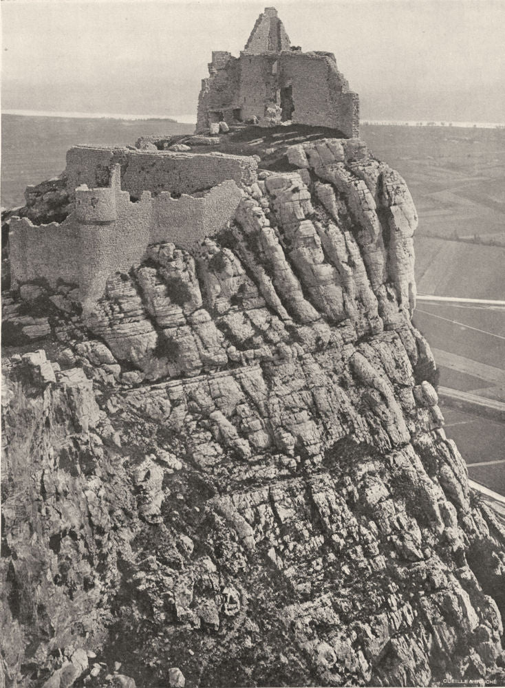 ARDÈCHE. Château de Crussol 1903 old antique vintage print picture